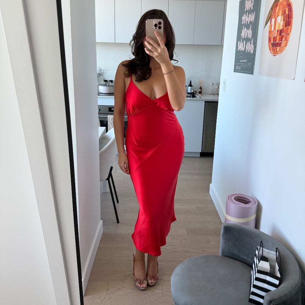Frank & Oak midi red dress